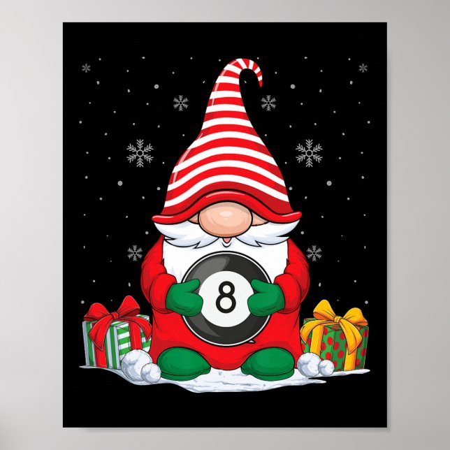 Poster Billiard Ball Christmas Gnomos Cute Billiard Ball (Frente)