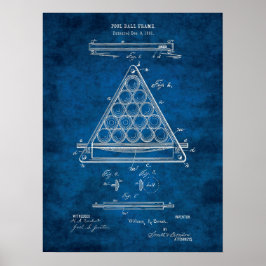 Poster Billiard Ball Patch Art nº 3 Rec Room Wall Art