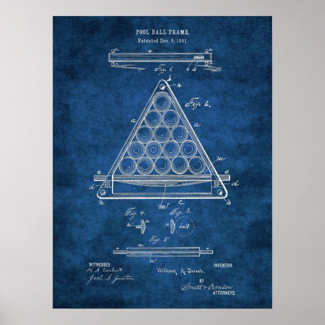 Poster Billiard Ball Patch Art nº 3 Rec Room Wall Art (Frente)