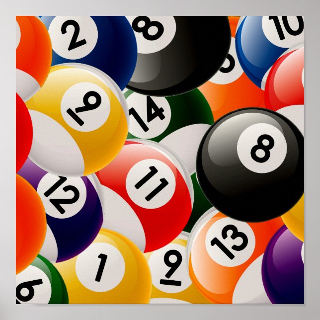 Poster Billiard Balls Collage (Frente)