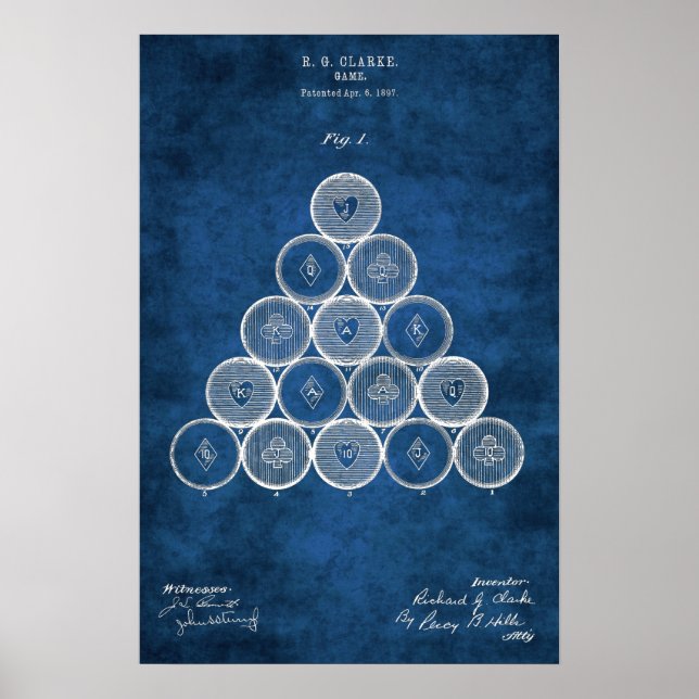 Poster Billiard Balls Patentear Arte Nº 1 Piscina (Frente)