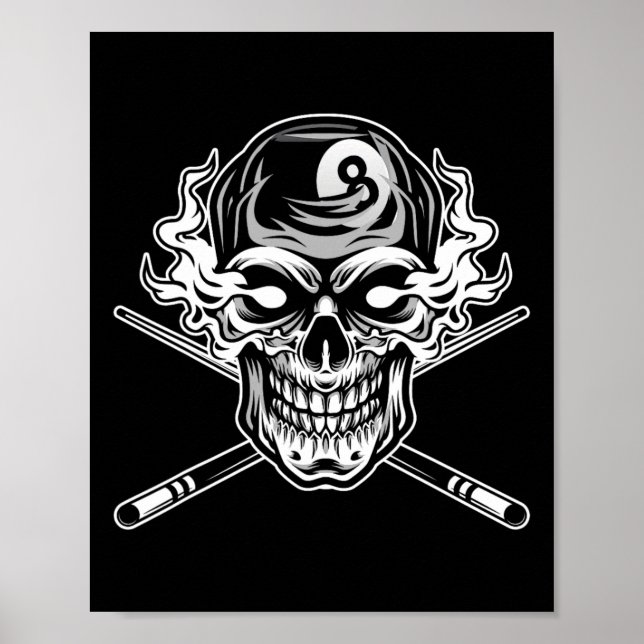 Poster Billiard Billiard Billiard 8 Ll Player Cue S (Frente)