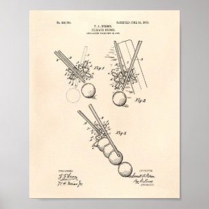 Pôster Billiard Bridge 1908 Patent Art - Old Peper