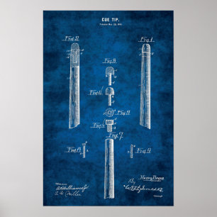 Poster Billiard Cue Patentear Art nº 6 Piscina