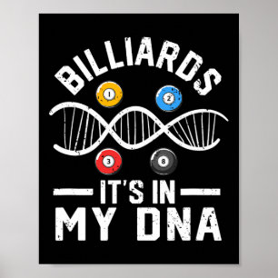 Poster Billiard Está No Meu Dna Engraçado Piscina Billiar