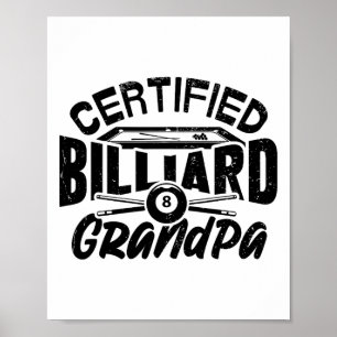 Poster Billiard Grandpa Piscina Billiard Player F