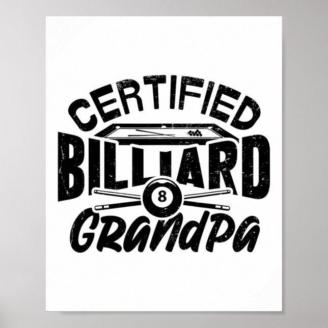 Poster Billiard Grandpa Piscina Billiard Player F (Frente)