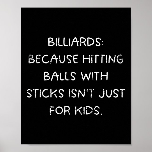 Poster Billiard Hitting Humor não é só para crianças (Frente)