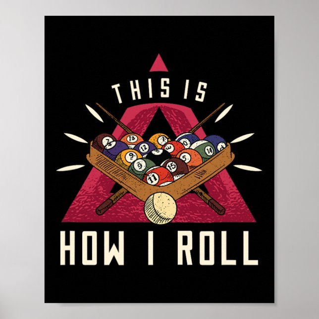 Poster Billiard I Roll Billiards Jogo Snooker Piscina Bil (Frente)