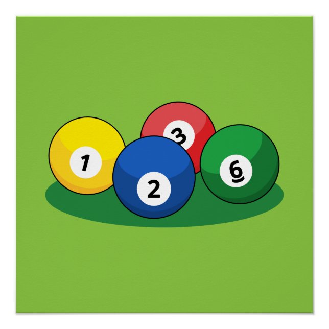 Pôster Billiard Piscina Snooker Balls (Frente)