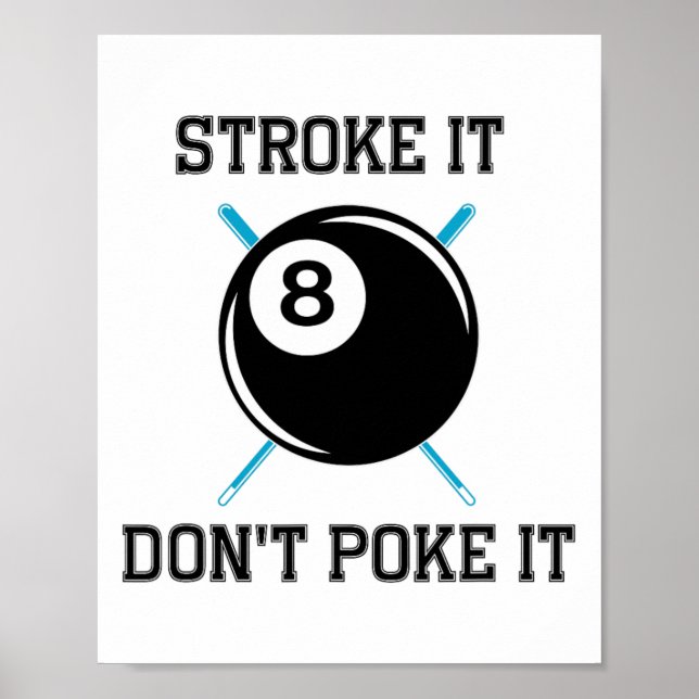 Poster Billiard Piscina Snooker Player Engraçado Não (Frente)