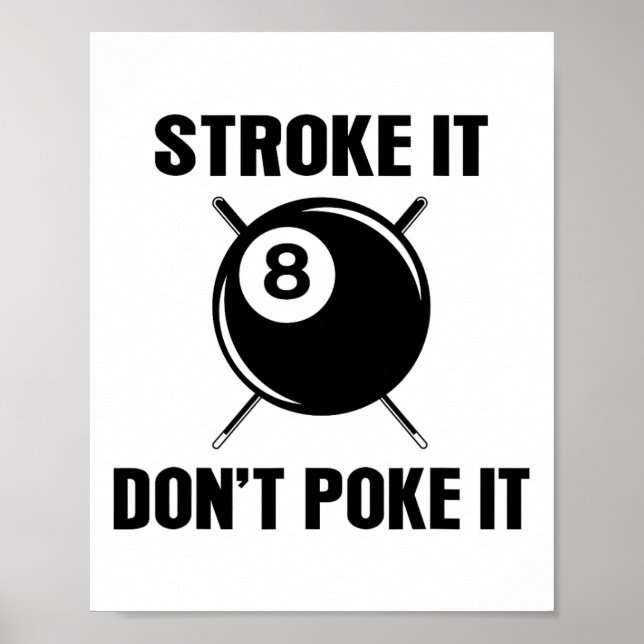 Poster Billiard Piscina Snooker Player Engraçado Não (Frente)