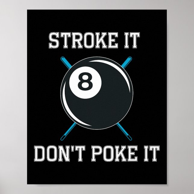Poster Billiard Piscina Snooker Player Engraçado Não (Frente)