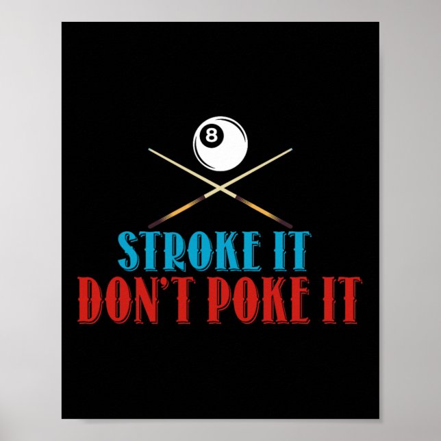 Poster Billiard Piscina Snooker Player Engraçado Não (Frente)