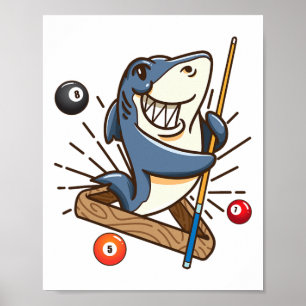 Poster Billiard Shark Hustler Piscina Shirts Girls Snooke