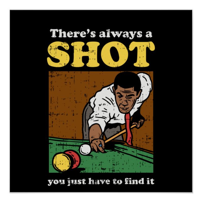 Pôster Billiard Snooker Retro (Frente)