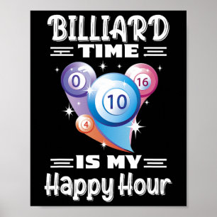 Poster Billiard Time Happy Hour Com Billiard
