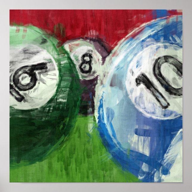 Poster Billiards Abstrato (Frente)