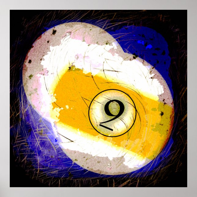 PÔSTER BILLIARDS BALL NÚMERO 9 (Frente)