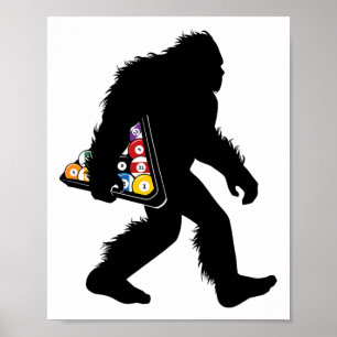 Poster Billiards Bigfoot Com Sasquatch Piscina Snooker