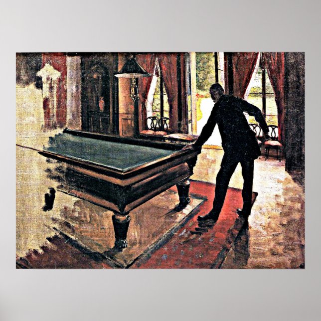 Poster Billiards - Caillebotte, famosa pintura, (Frente)