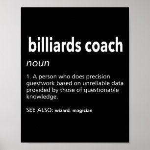 Poster Billiards Coach Definition Funny Piscina Player Hu