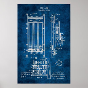 Poster Billiards Cue Rack Patent Art #13 Piscina Decor