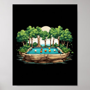 Poster Billiards Engraçado Art Billiards Jogando Jogadore
