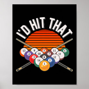 Poster Billiards Engraçado Id Atingiu A Tela Retroativa D