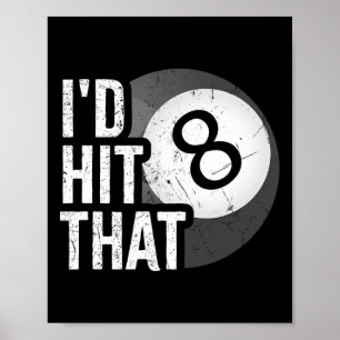 Poster Billiards Engraçado Id Atingiu O Jogador Da Piscin