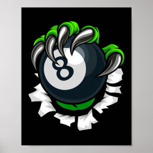 Poster Billiards Engraçados Unhas Billiards Jogando Pisci