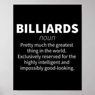 Poster Billiards Funny Definition Piscina Snooker Player