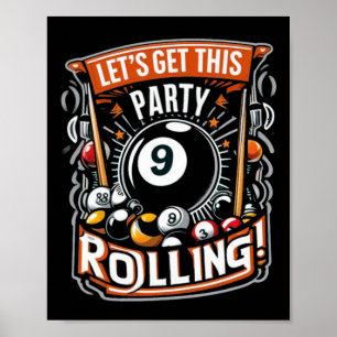 Poster Billiards Nine Ball Piscina Deixa Este Partido Rol