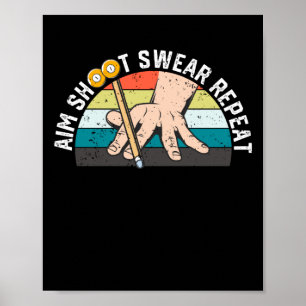 Poster Billiards Piscina Billiards 8 Oito Ball Aiming