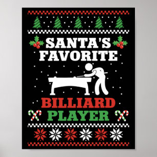 Poster Billiards Piscina Player Ball Natal Feio Christma