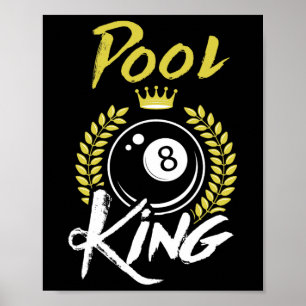 Poster Billiards Piscina Rei Shirt Engraçado Billiards Es