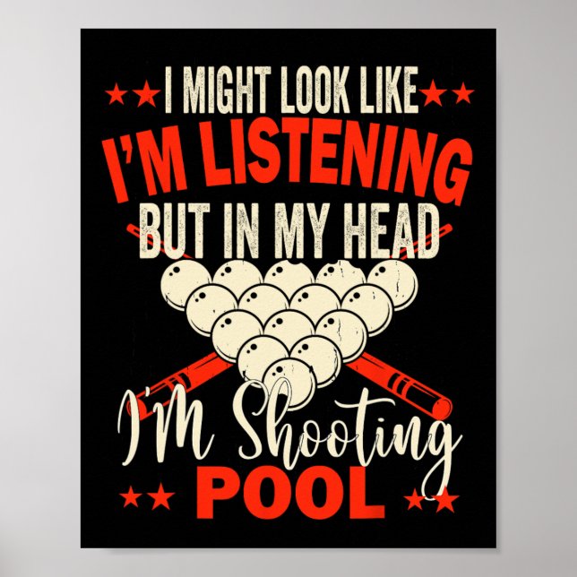 Poster Billiards Player Piscina Mesa Snooker Pirâmide Bil (Frente)