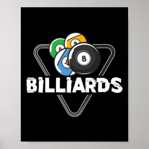 Poster Billiards Rack Billiard Player Snooker 8 Ball Cue