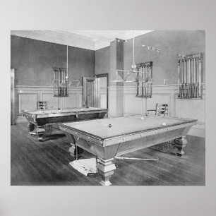 Pôster Billiards Room, 1901. Vintage Photo