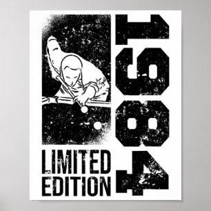 Poster Billiards Snooker-game Vintage 1984 Piscina de ani