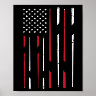 Poster Billiards Usa Flag Snooker Cue Billiards Gift Snoo