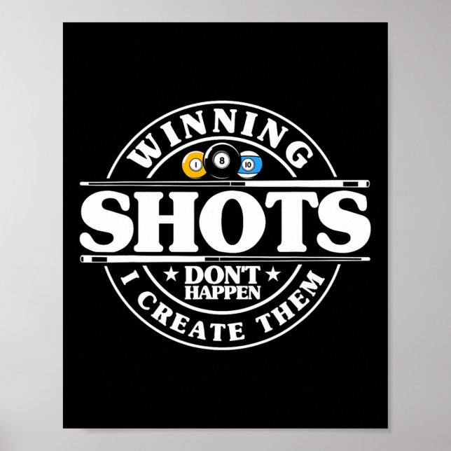 Poster Billiards Winning Shoings 8 Ll Men Piscina (Frente)