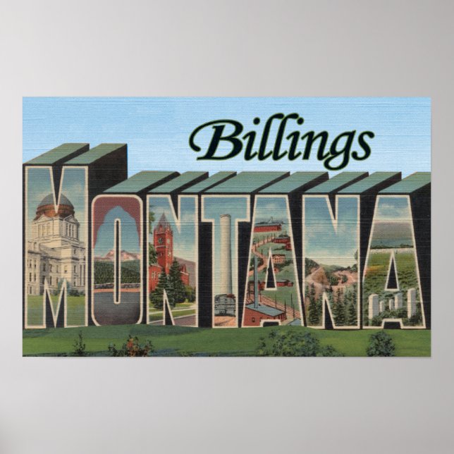 Poster Billings, Montana - Cenas com Letras Grandes (Frente)
