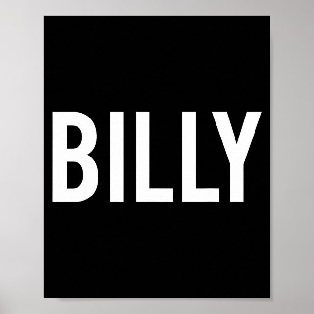Poster Billy - Cool New Funny Name Fan Gift Tee  (Frente)