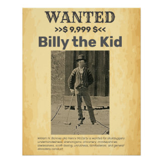 Pôster Billy the Kid 🤠 WANARD Poster