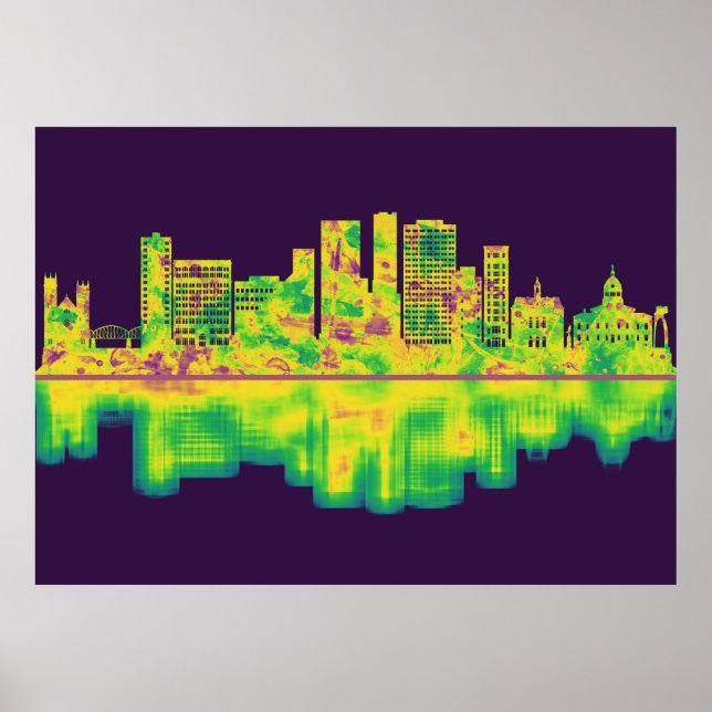 Poster Binghamton New York Skyline (Frente)