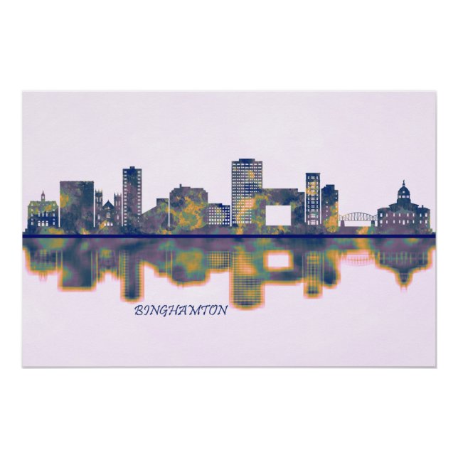 Pôster Binghamton Skyline (Frente)