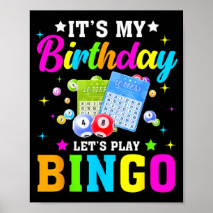 Poster Bingo É Meu Aniversário Vamos Jogar Bingo Vintage
