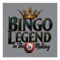 Bingo Legend Crowed in Dourado Retro Typografia