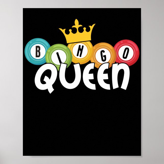 Poster Bingo Queen Funny Lucky Gambling (Frente)